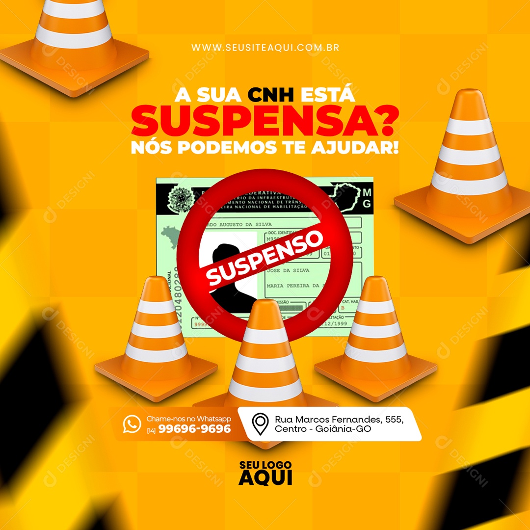 Auto Escola CNH Social Media PSD Editável