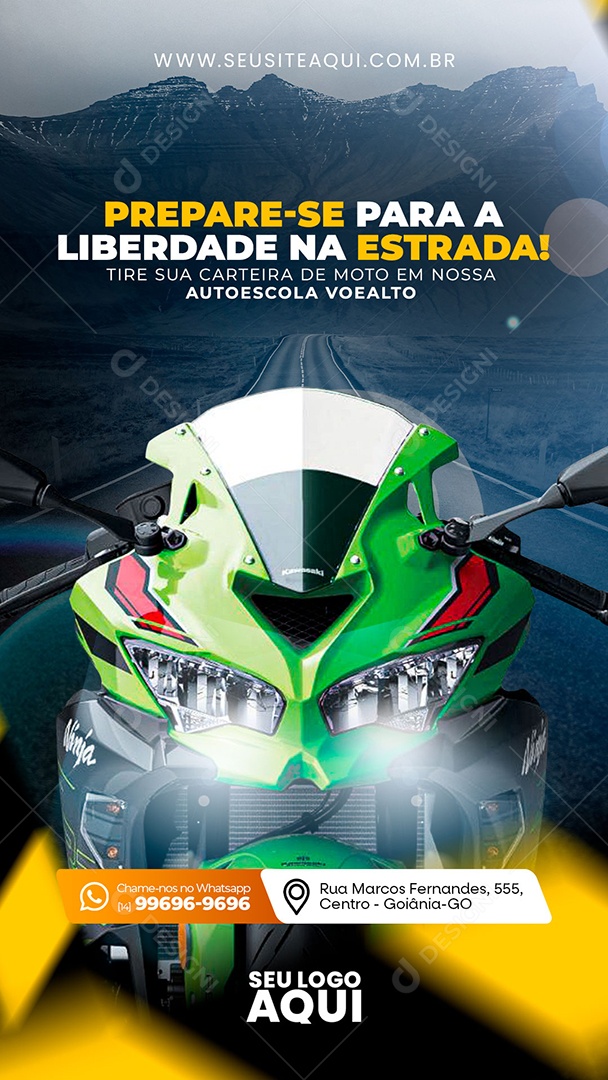 Story Auto Escola CNH Social Media PSD Editável