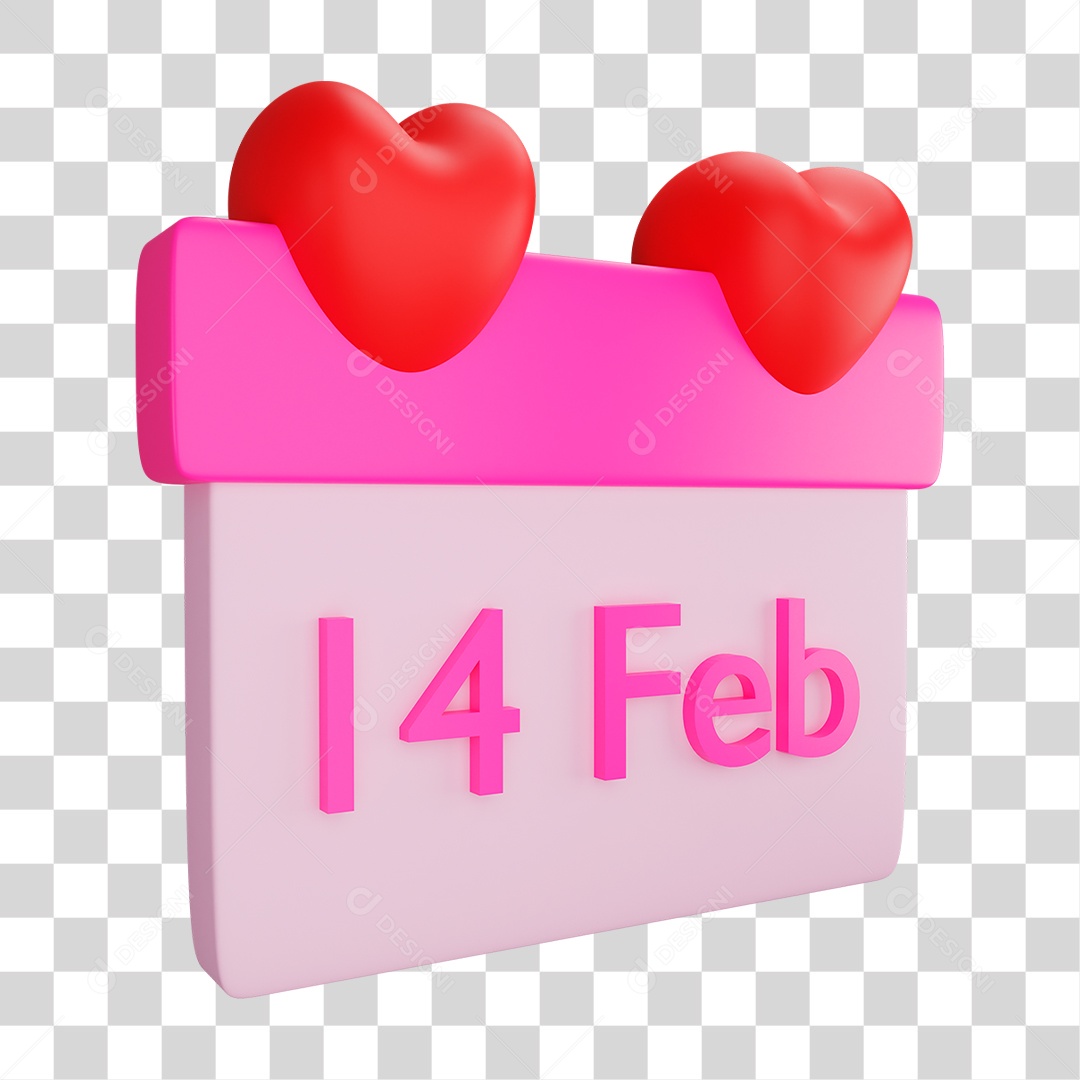 Calendário do Dia dos Namorados PNG Transparente