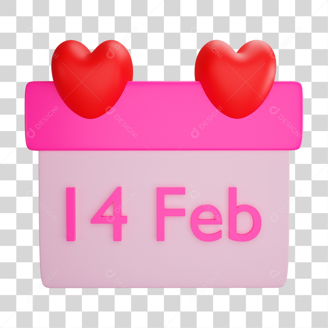 Calendário do Dia dos Namorados PNG Transparente