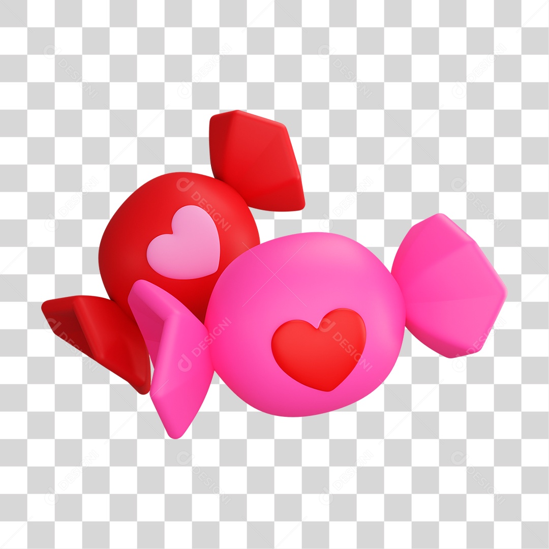 Bombom Embalagem Rosa e Vermelho PNG Transparente