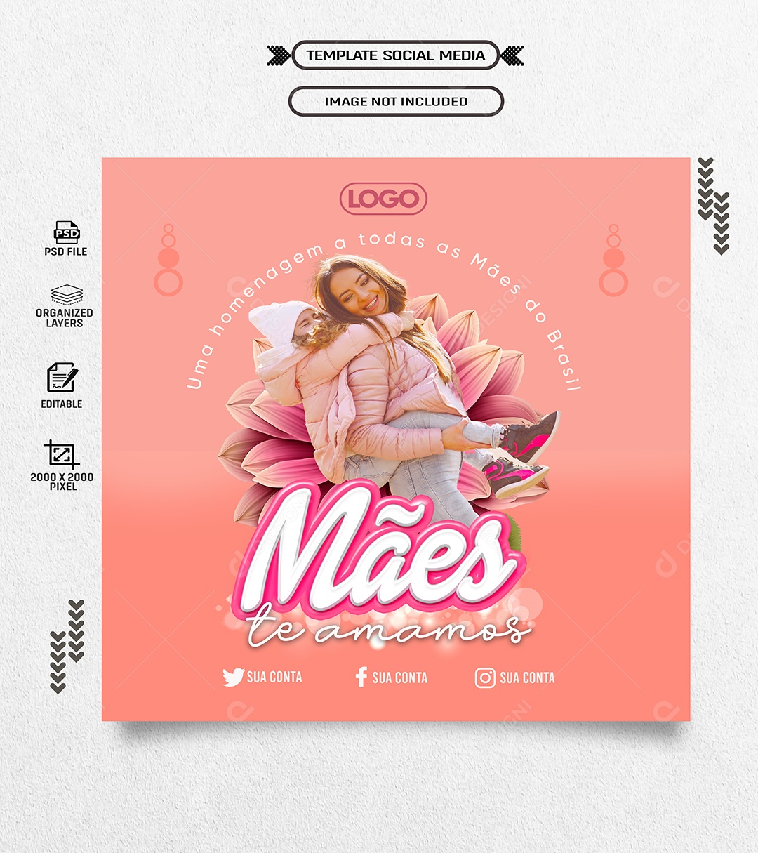 Dia das Mães 12 de Maio uma Homenagem a todas Social Media PSD Editável