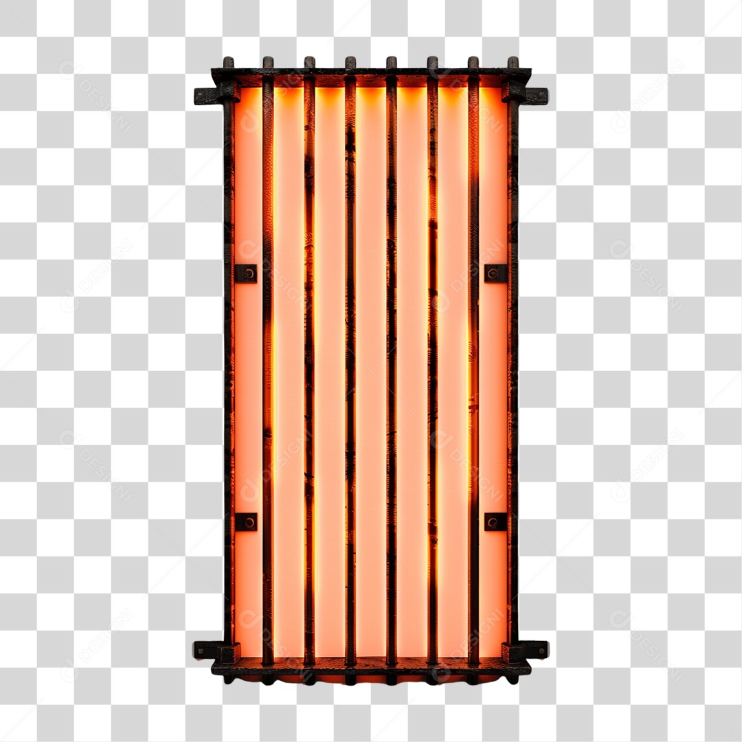 Placa de Metal com Neon e Luzes PNG Transparente