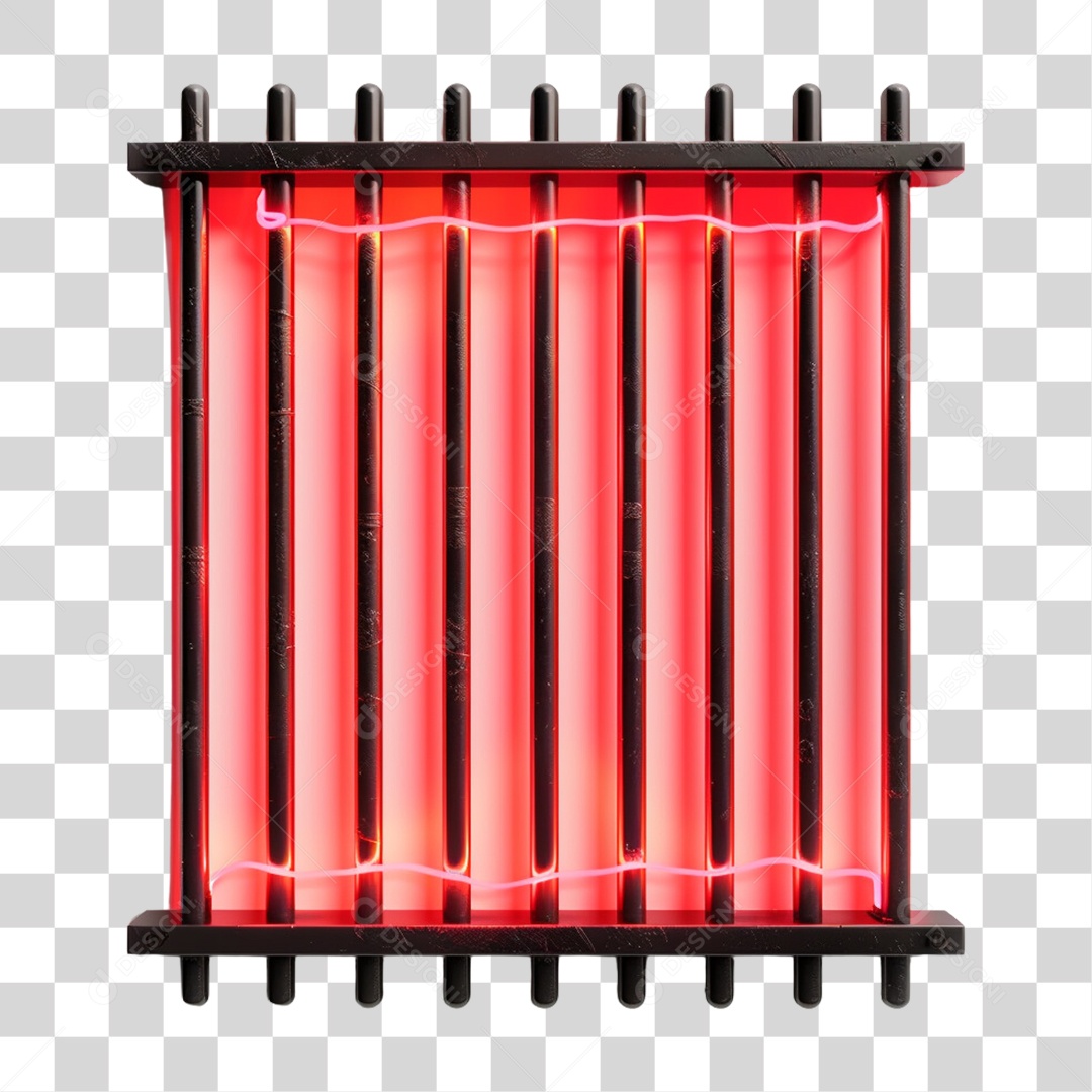 Placa de Metal com Neon e Luzes PNG Transparente