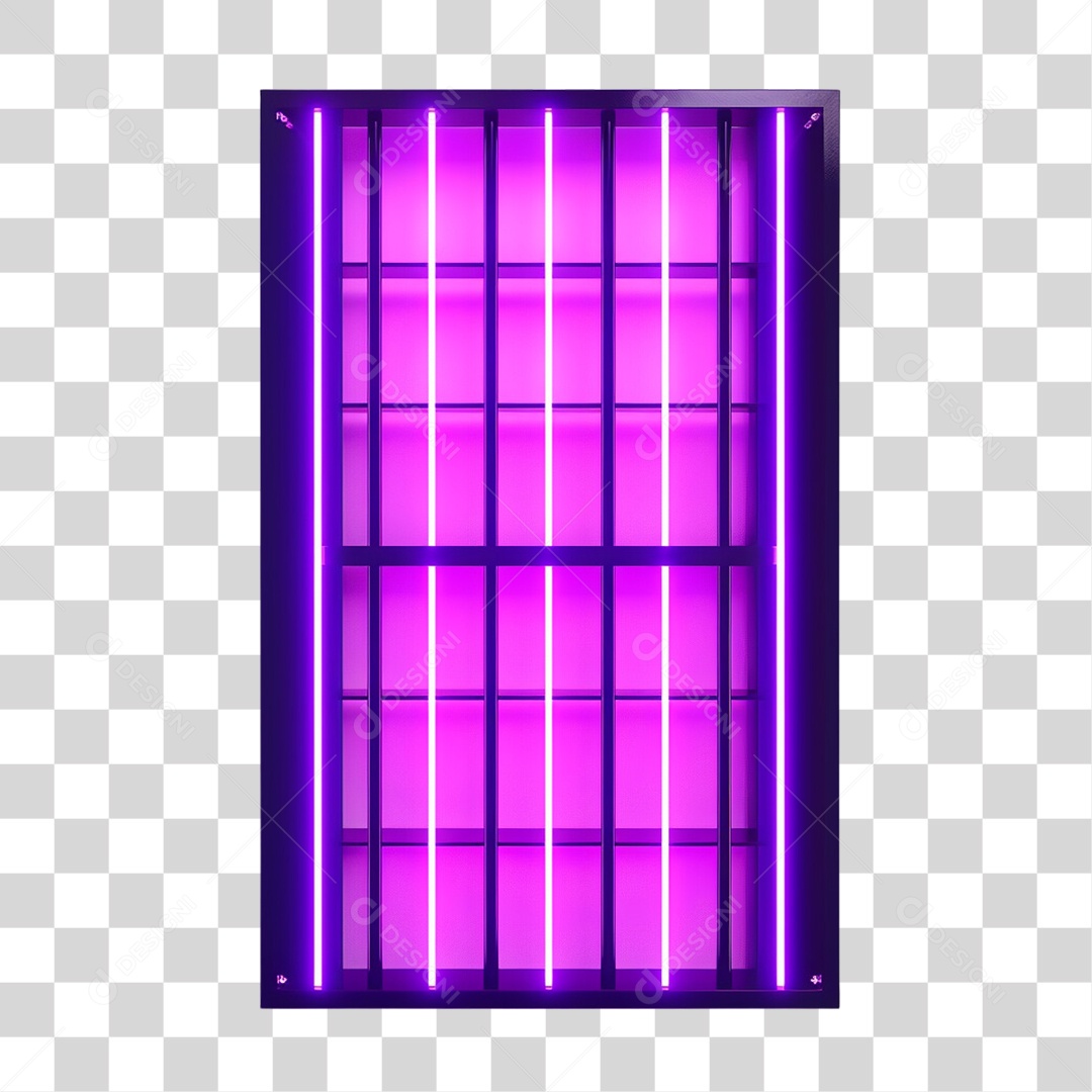 Placa de Metal com Neon e Luzes PNG Transparente