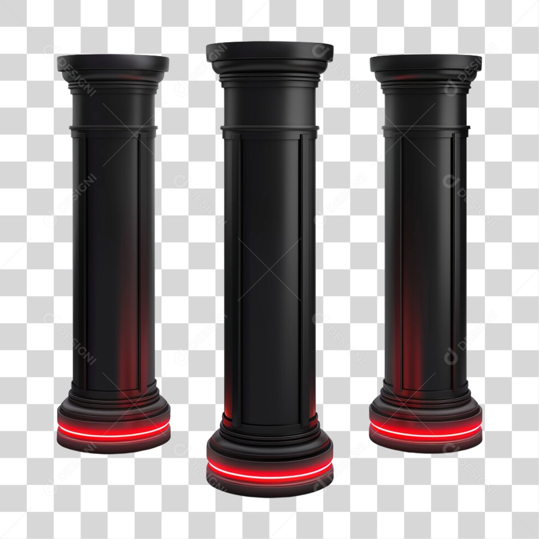 Elemento 3D Pilares PNG Transparente