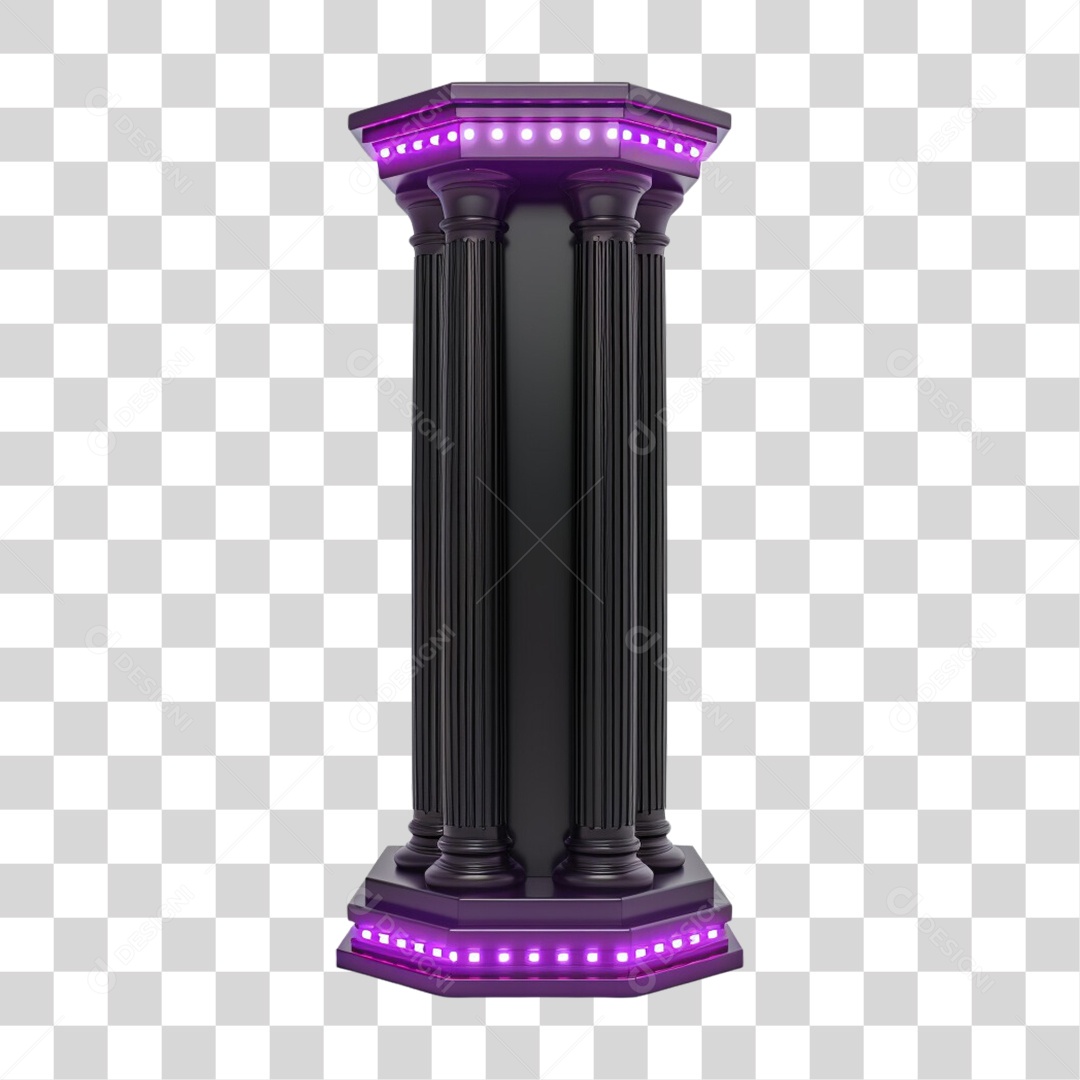Elemento 3D Pilares PNG Transparente