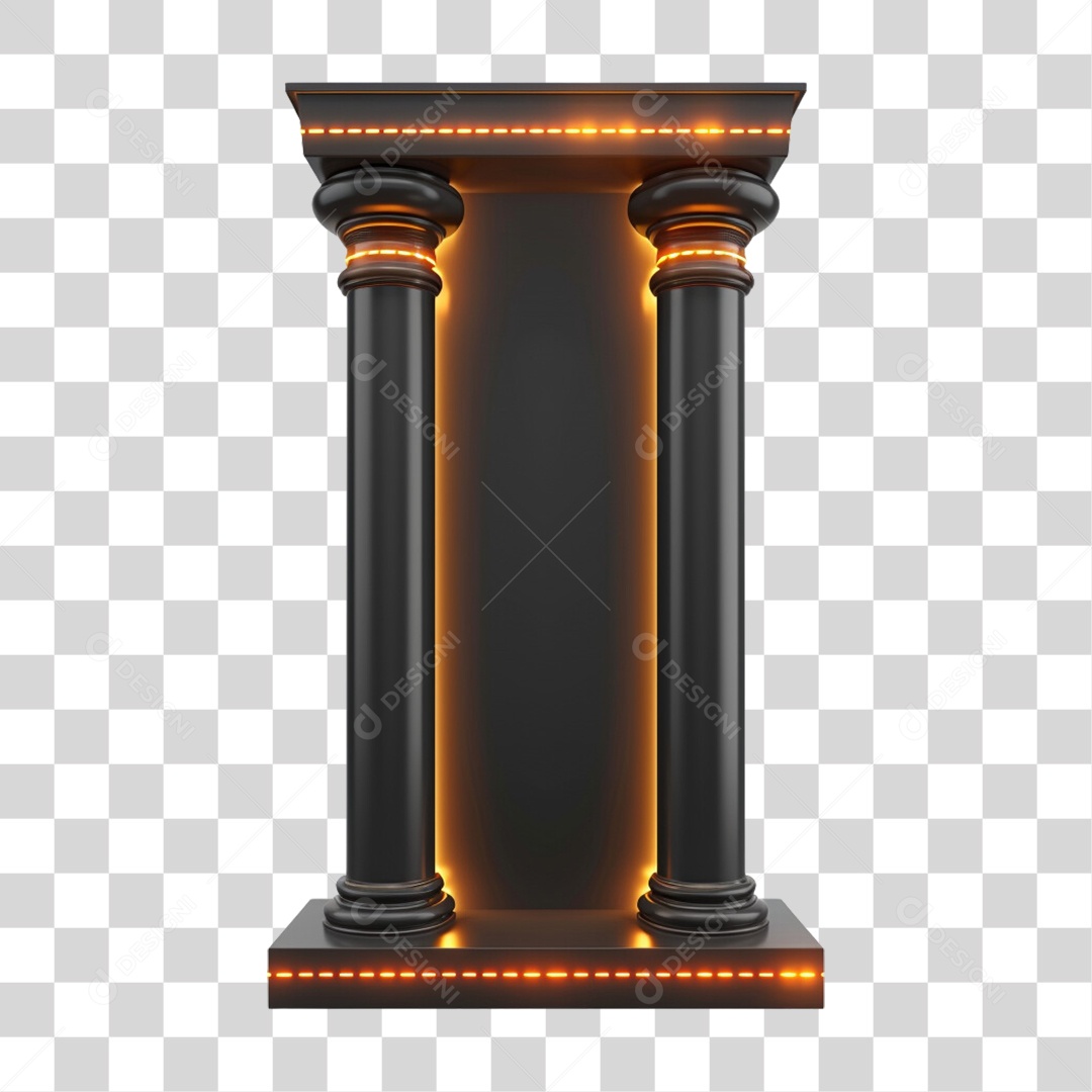 Elemento 3D Pilares PNG Transparente