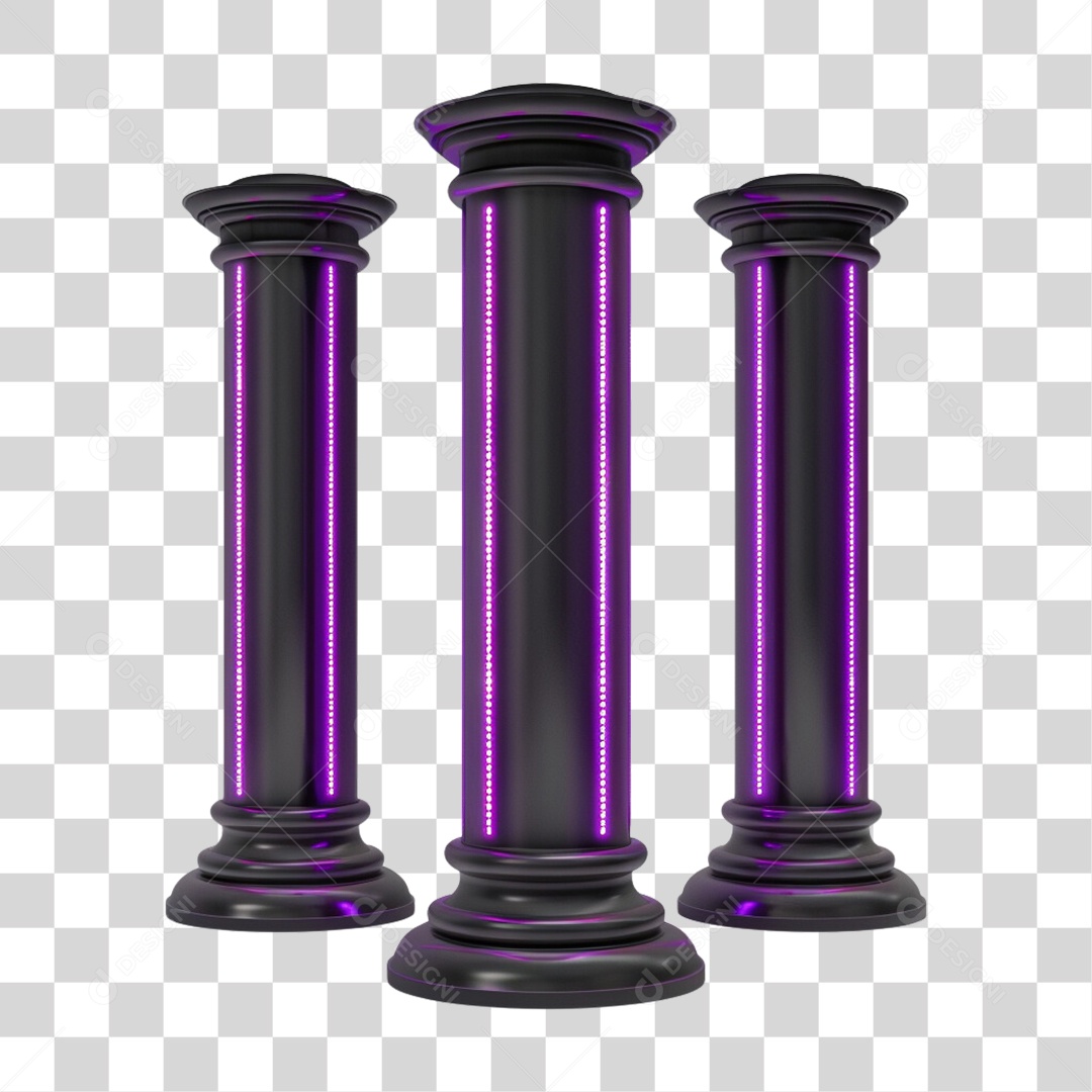 Elemento 3D Pilares PNG Transparente