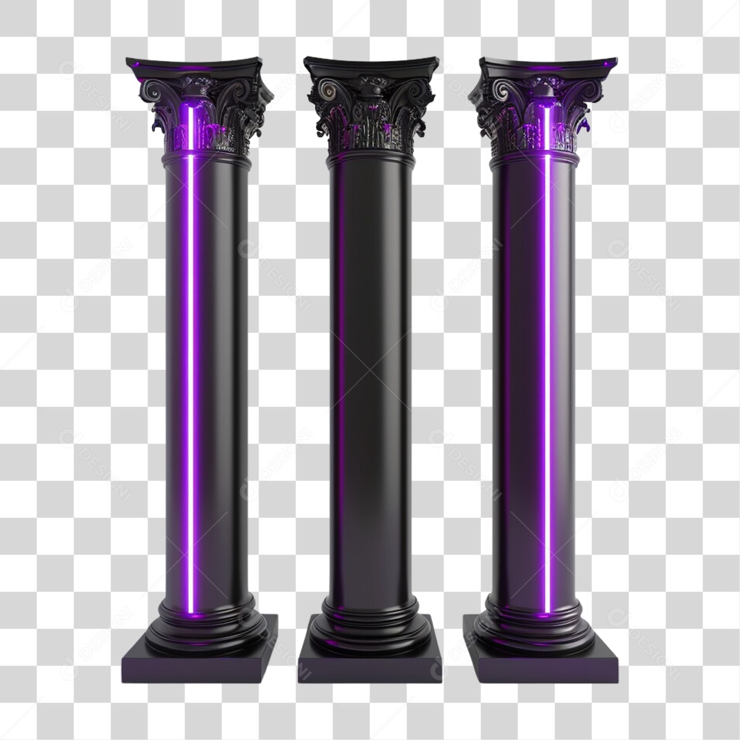 Elemento 3D Pilares Placas PNG Transparente