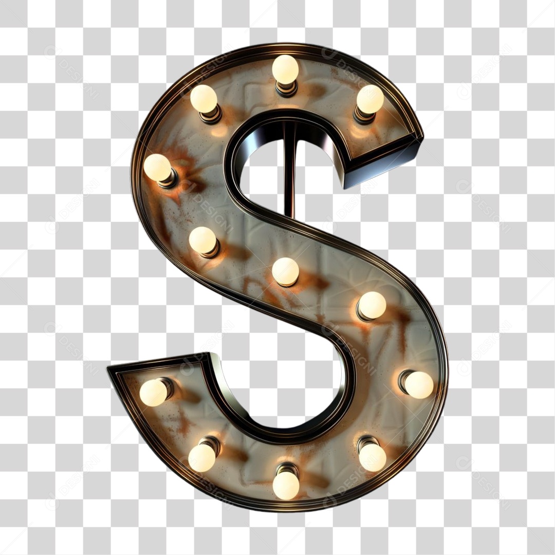 Elemento 3D Alfabeto Letra S Letras PNG Transparente