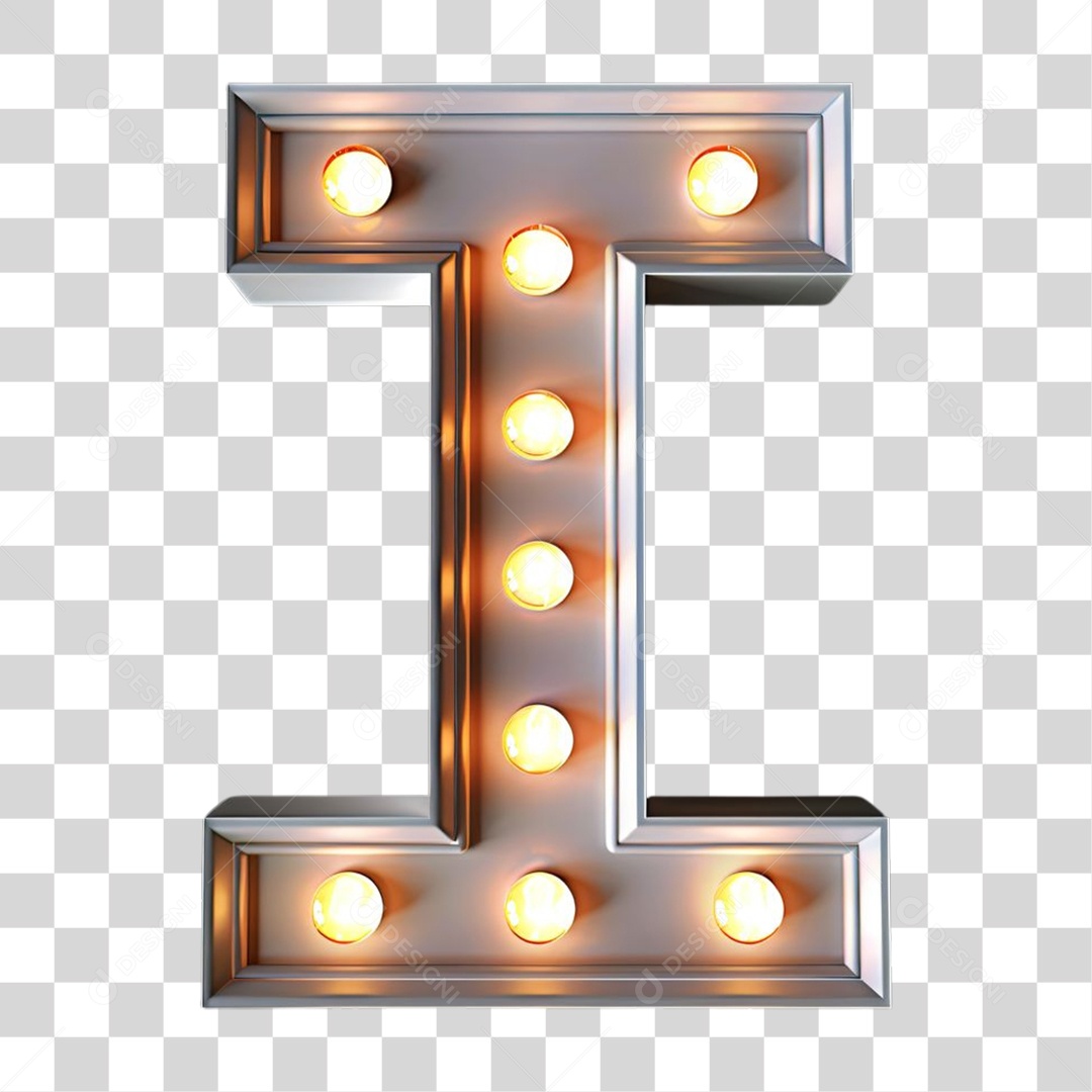 Elemento 3D Alfabeto Letra I Letras PNG Transparente