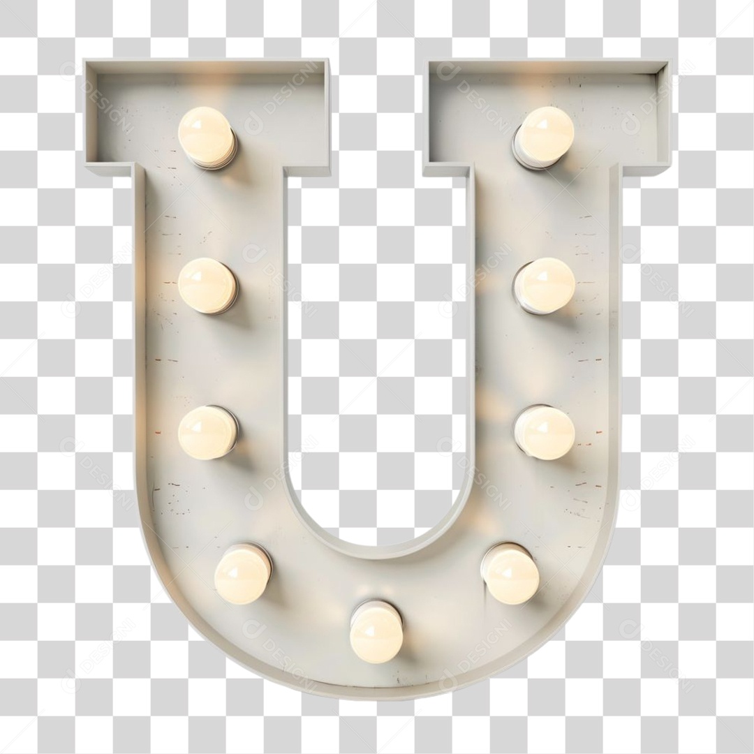 Elemento 3D Alfabeto Letra U Letras PNG Transparente