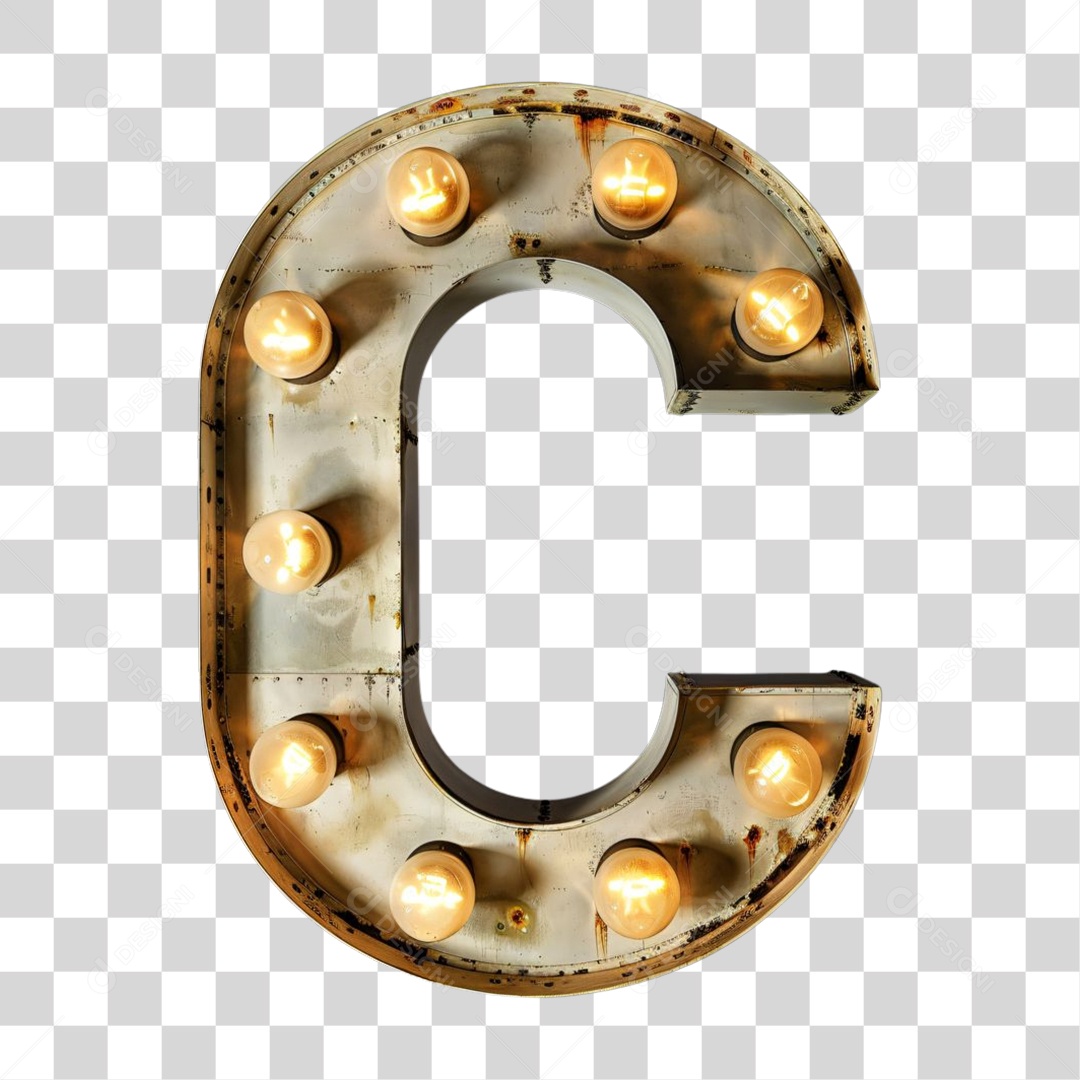 Elemento 3D Alfabeto Letra C Letras PNG Transparente