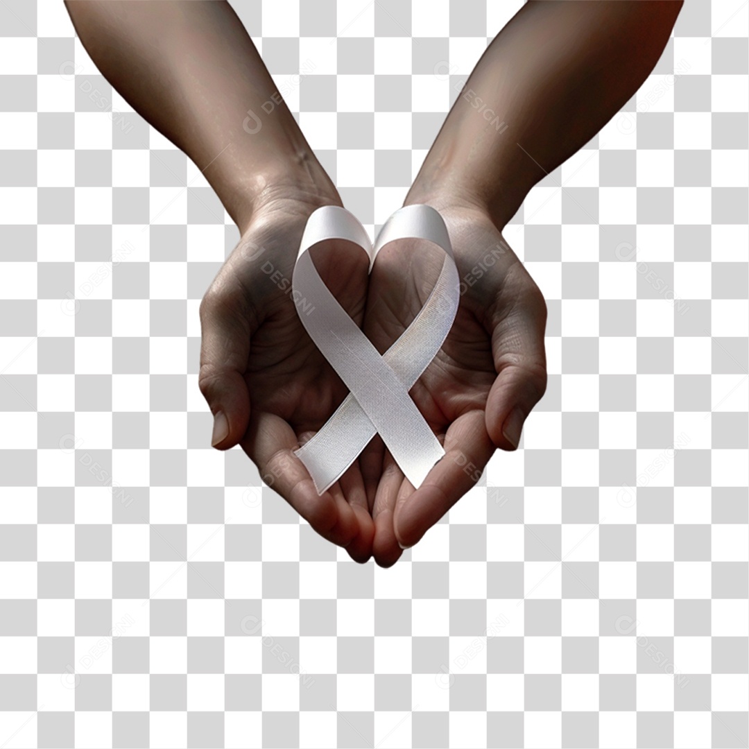 Mão com Fita Laço PNG Transparente