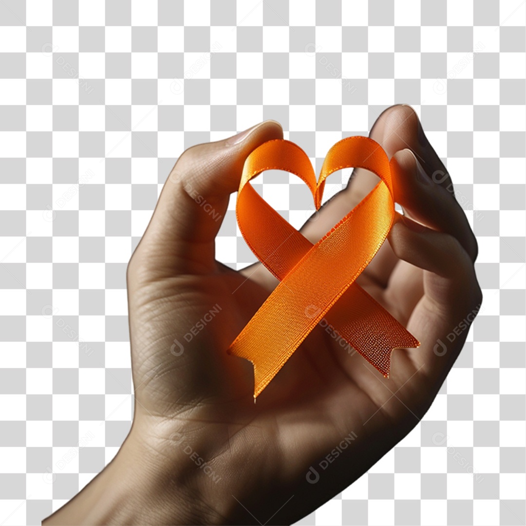 Mão com Fita Laço PNG Transparente