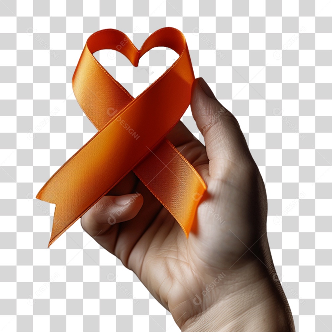Mão com Fita Laço PNG Transparente