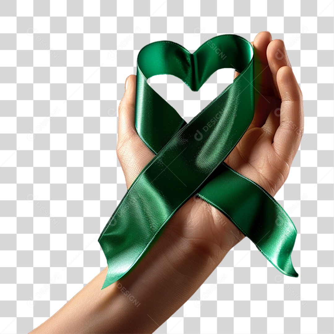 Mão com Fita Laço PNG Transparente