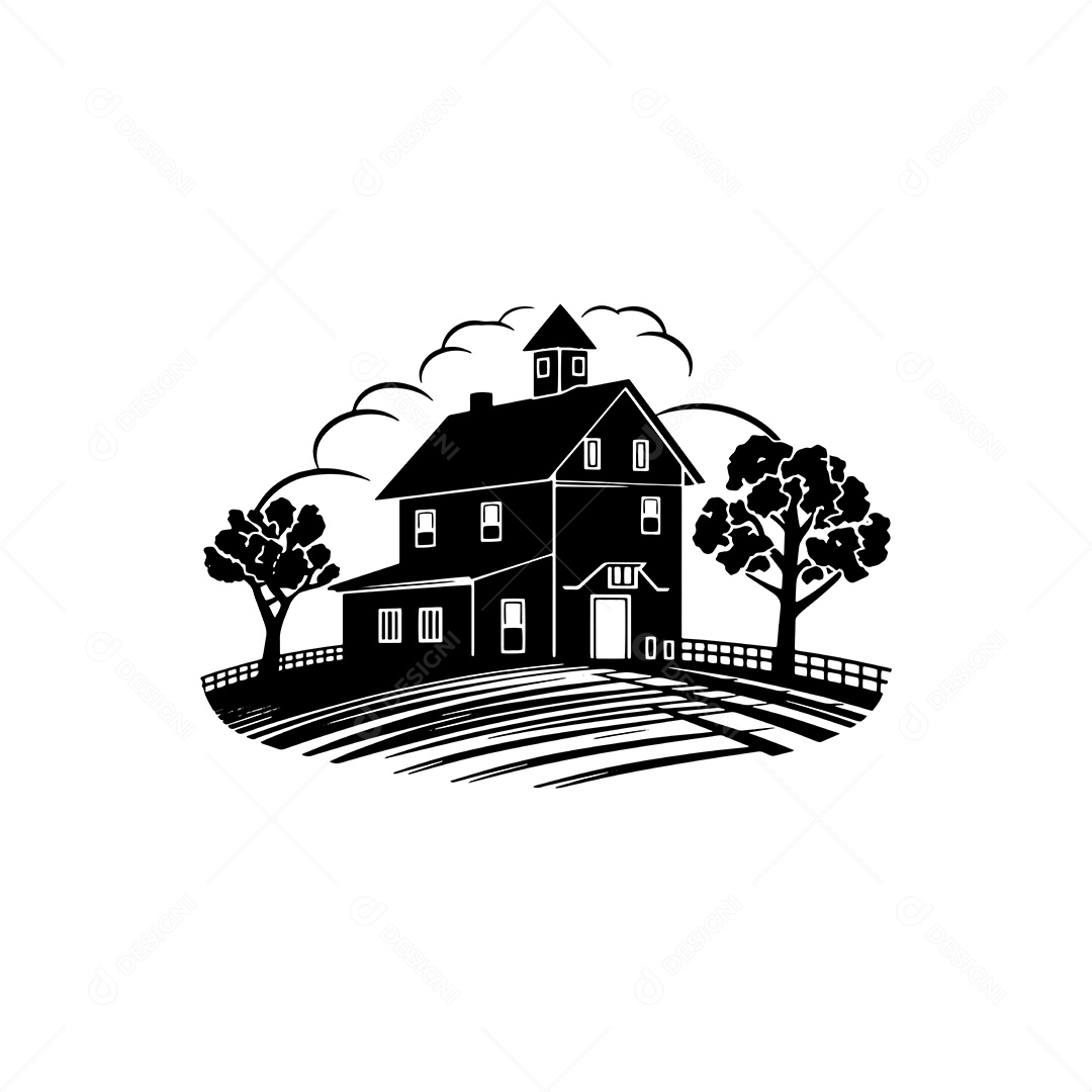 Ícone de Casa na Fazenda Ilustração Vetor EPS