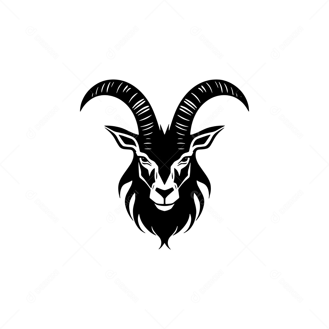 Ícone de Cabra Selvagem Ilustração Vetor EPS