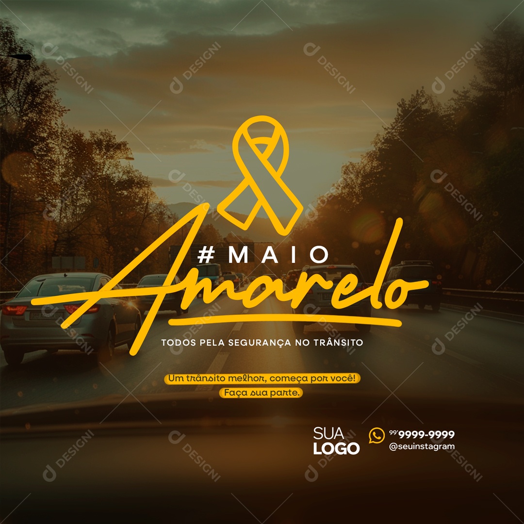 Maio Amarelo todos pela Segurança Social Media PSD Editável