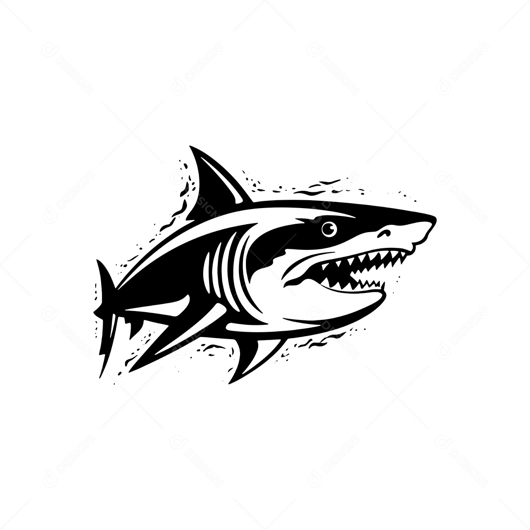 Tubarão Ilustração Vetor EPS