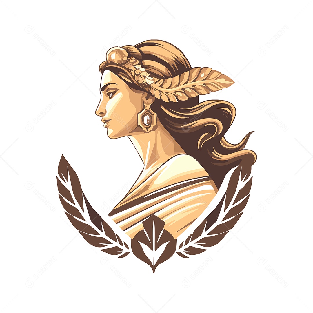 Mulher da Grécia Antiga Ilustração Vetor EPS