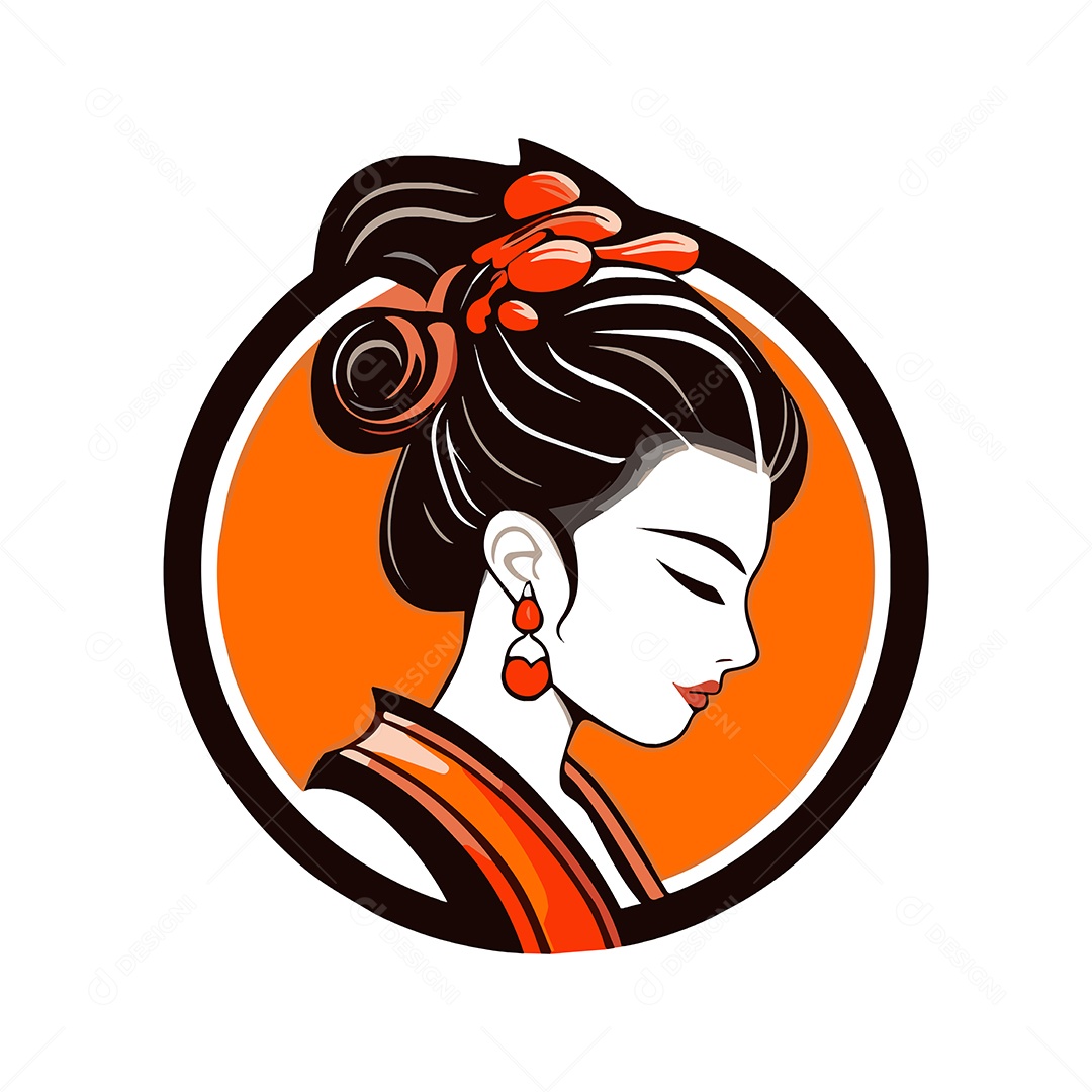 Ícone de Mulher Japonesa Vetor EPS