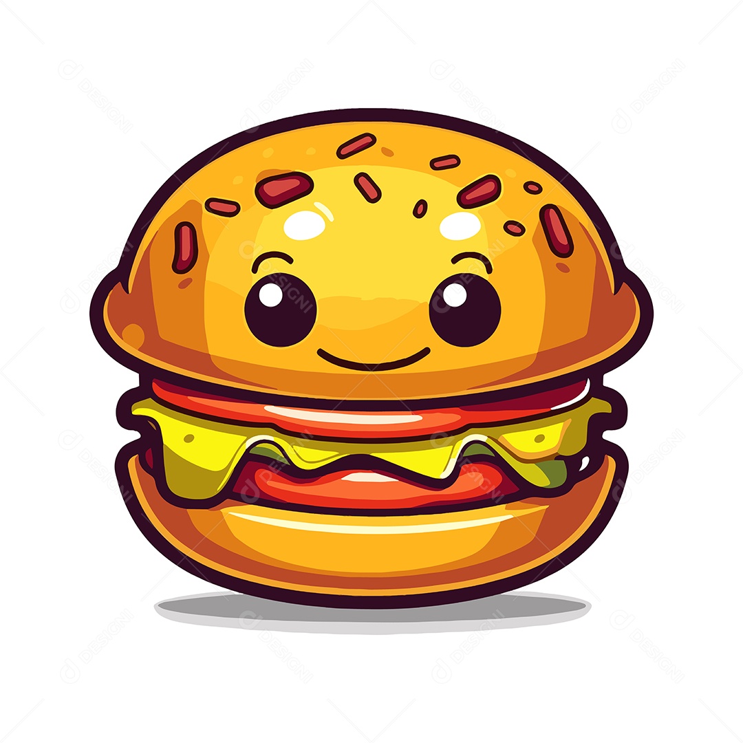 Hamburguer Personagem Ilustração Vetor EPS