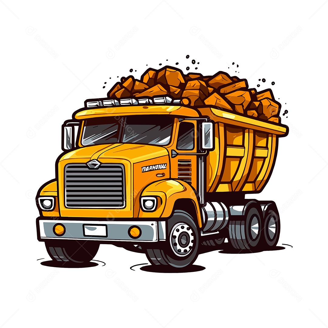 Caminhão Basculante Ilustração Vetor EPS