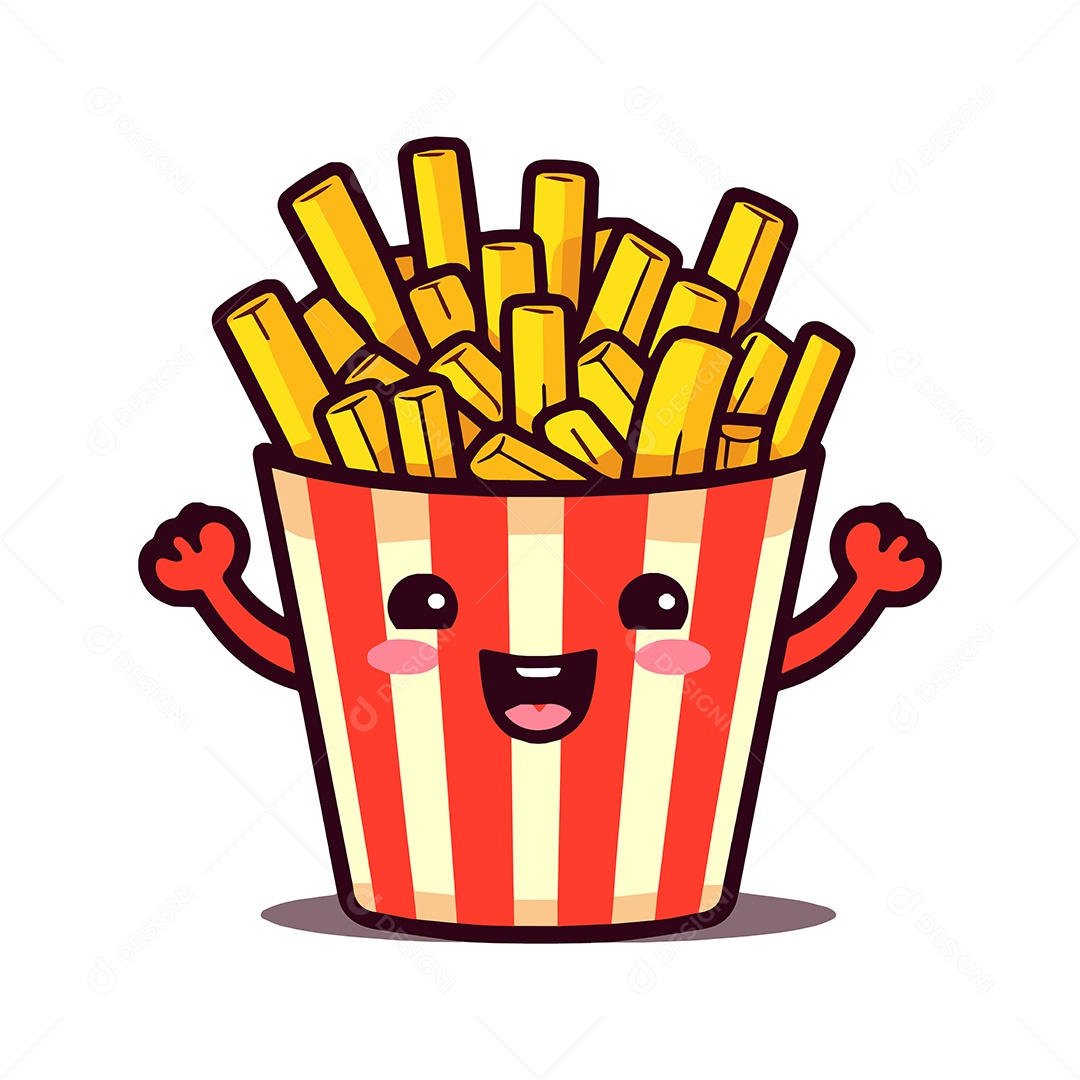 Batata Frita Mascote Ilustração Vetor EPS