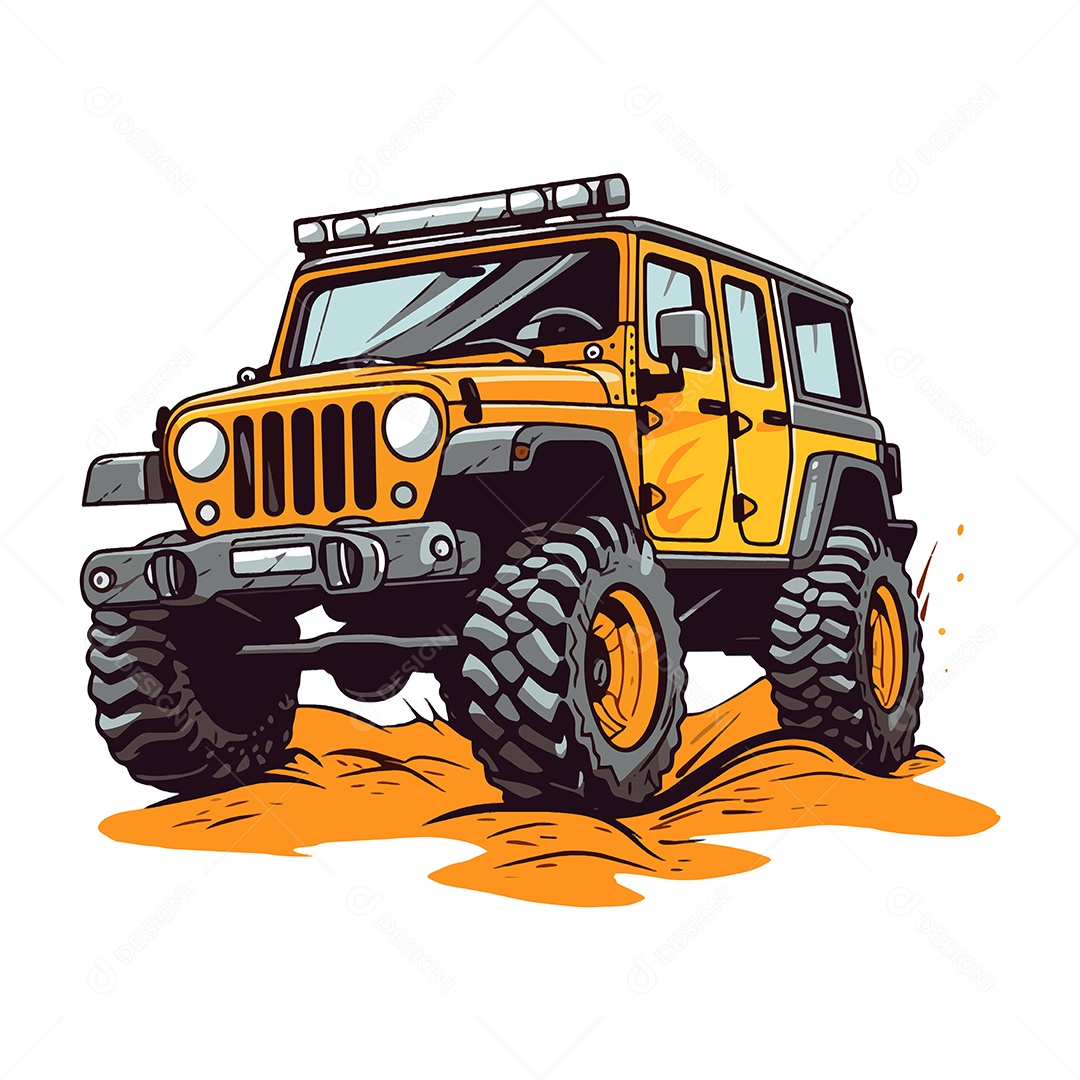 Jeep Ícone de Logotipo Off Road Ilustração Vetor EPS