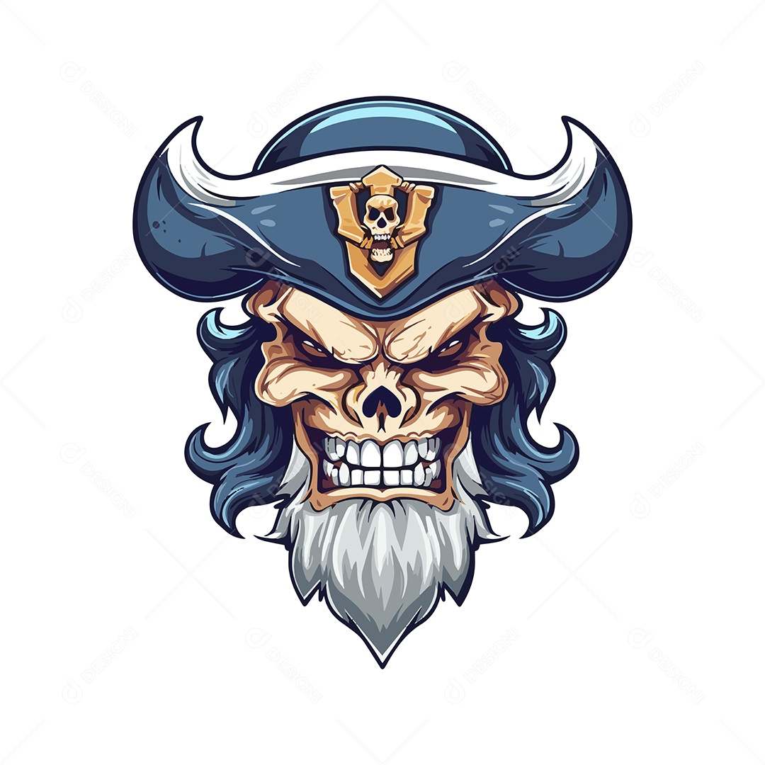 Capitão Pirata Ilustração Vetor EPS