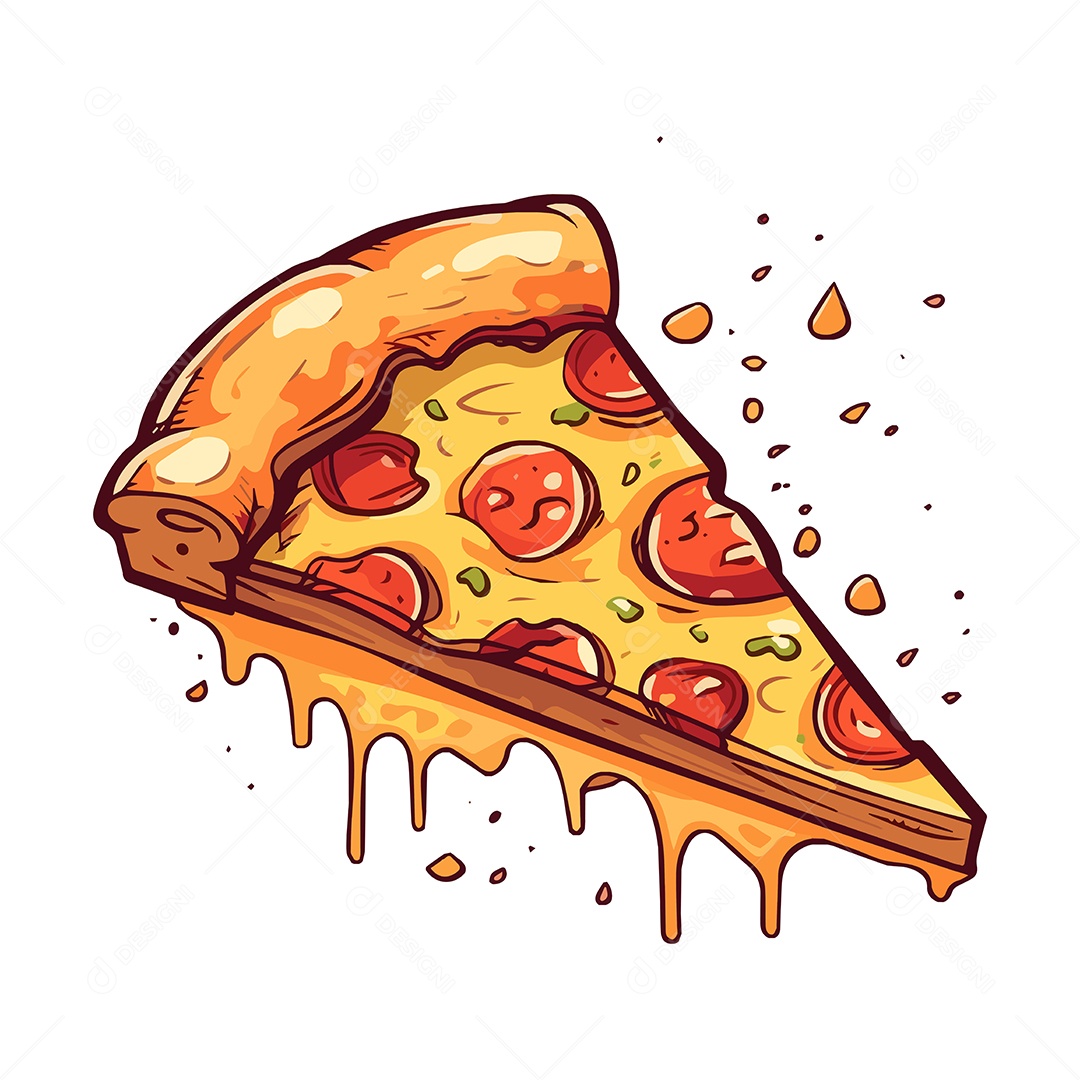 Fatia de Pizza Ilustração Vetor EPS
