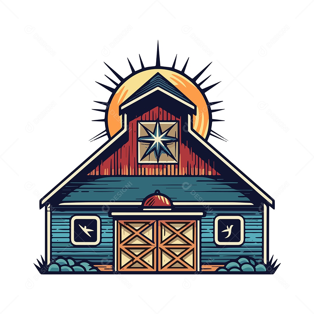 Celeiro de Fazenda Ilustração Vetor EPS