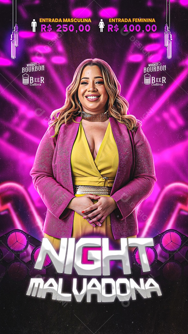 Story Flyer Night Malvadona Social Media PSD Editável