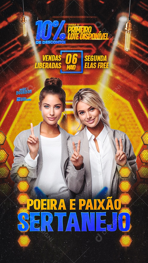 Story Flyer Poeira e Paixão Sertanejo Social Media PSD Editável