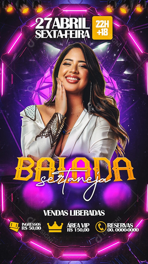 Story Flyer Balada Sertaneja Social Media PSD Editável