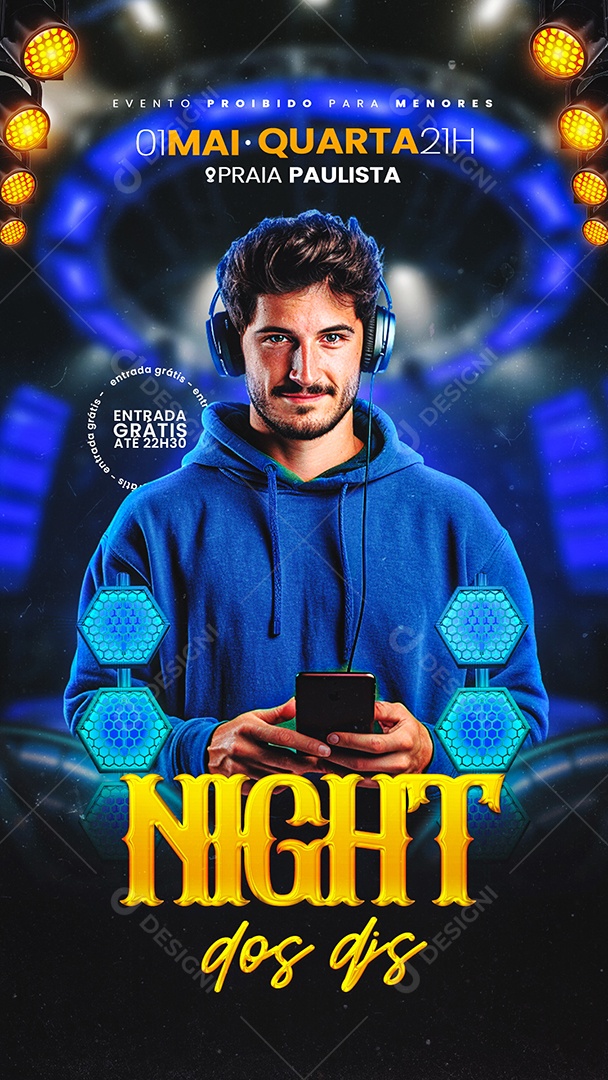 Story Flyer Night dos DJS Social Media PSD Editável