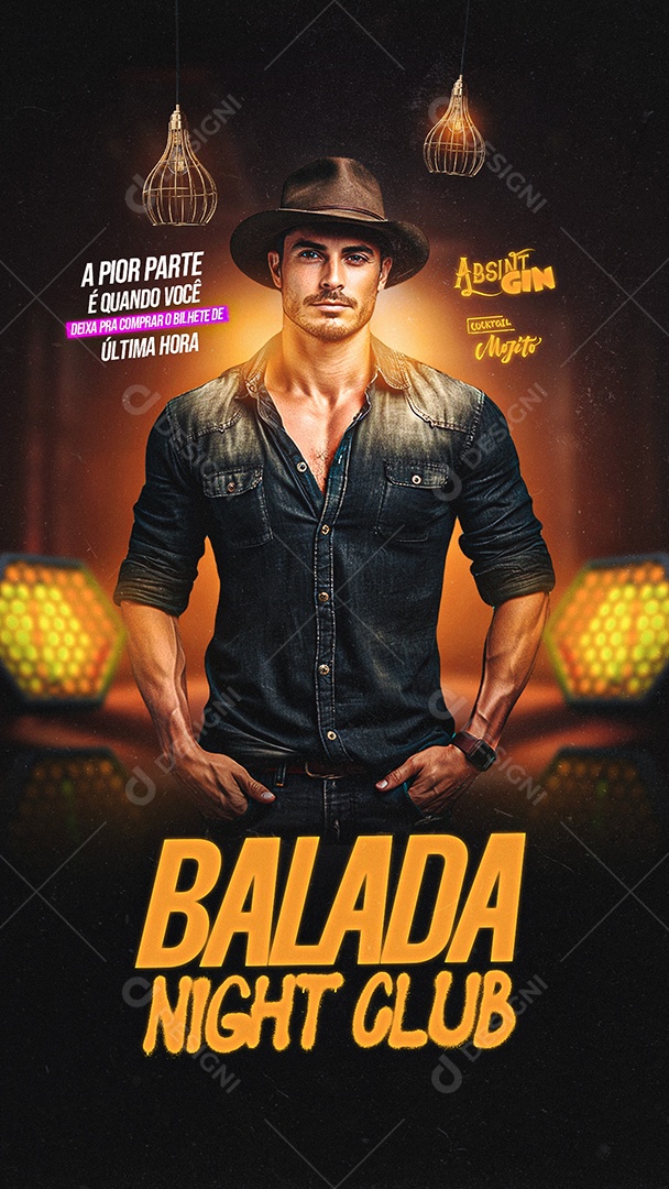 Story Flyer Balada Night Club Social Media PSD Editável