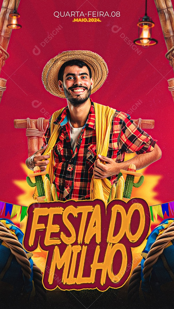 Story Flyer Festa do Milho Social Media PSD Editável