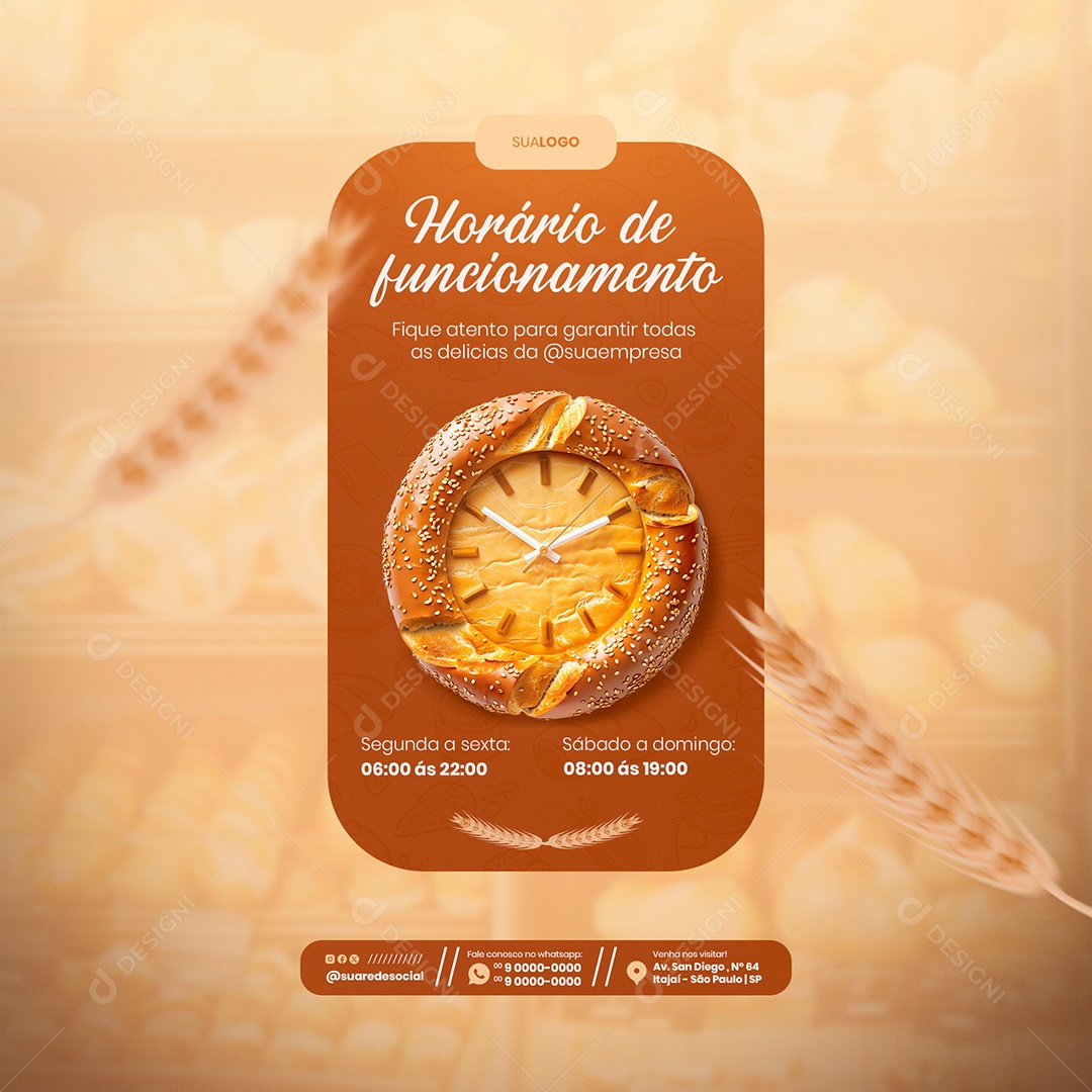 Feed Horário de Funcionamento Fique Atento para Garantir todas Delicias Social Media PSD Editável