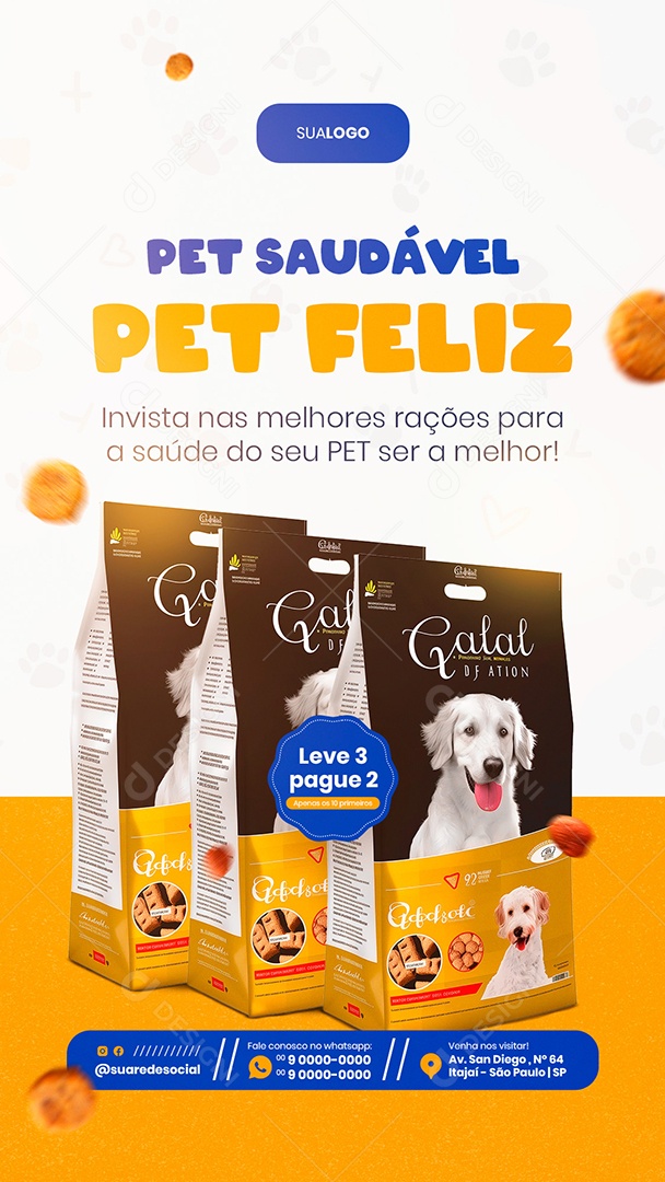 Story Petshop Pet Saudável Feliz Social Media PSD Editável