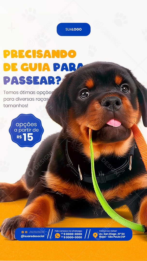 Story Petshop Precisando de Guia para Passear Social Media PSD Editável