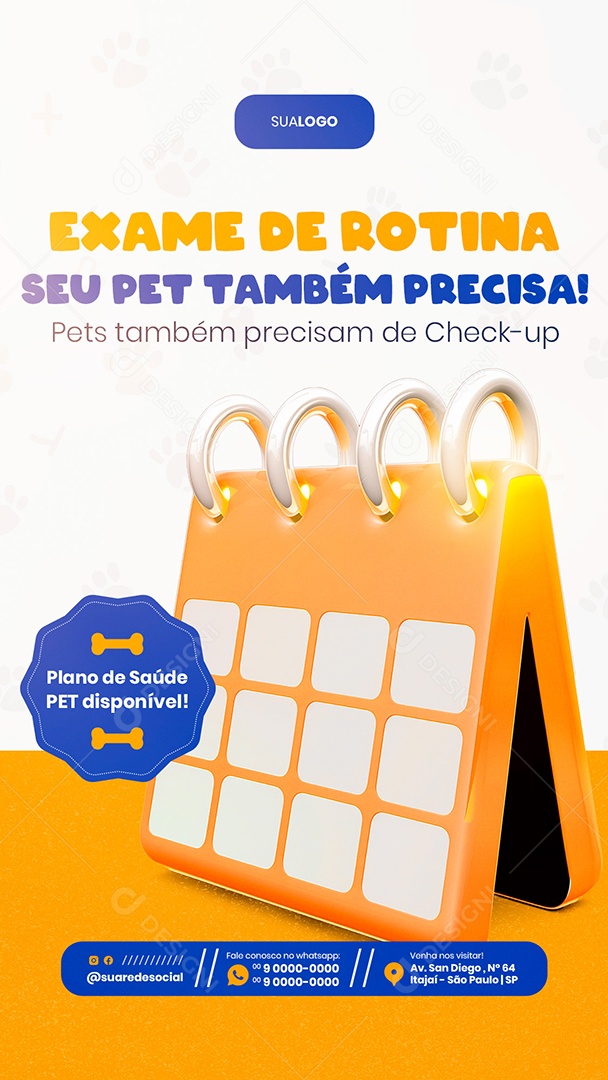 Story Petshop Exame de Rotina Social Media PSD Editável