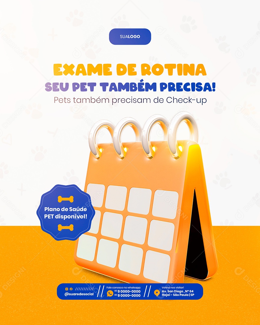 Petshop Exame de Rotina Social Media PSD Editável
