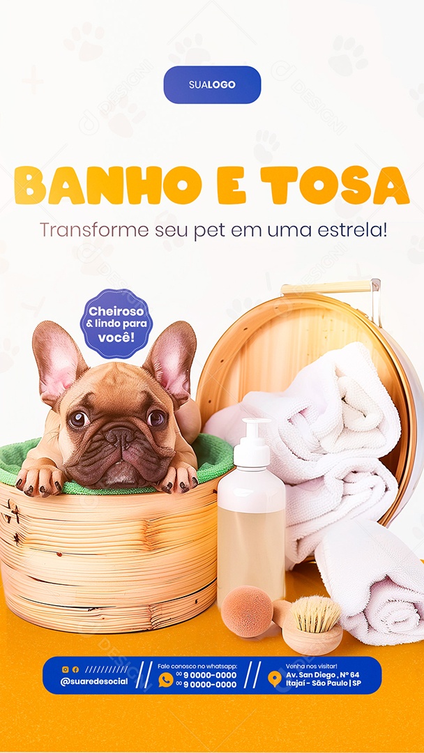 Story Petshop Banho e Tosa Social Media PSD Editável
