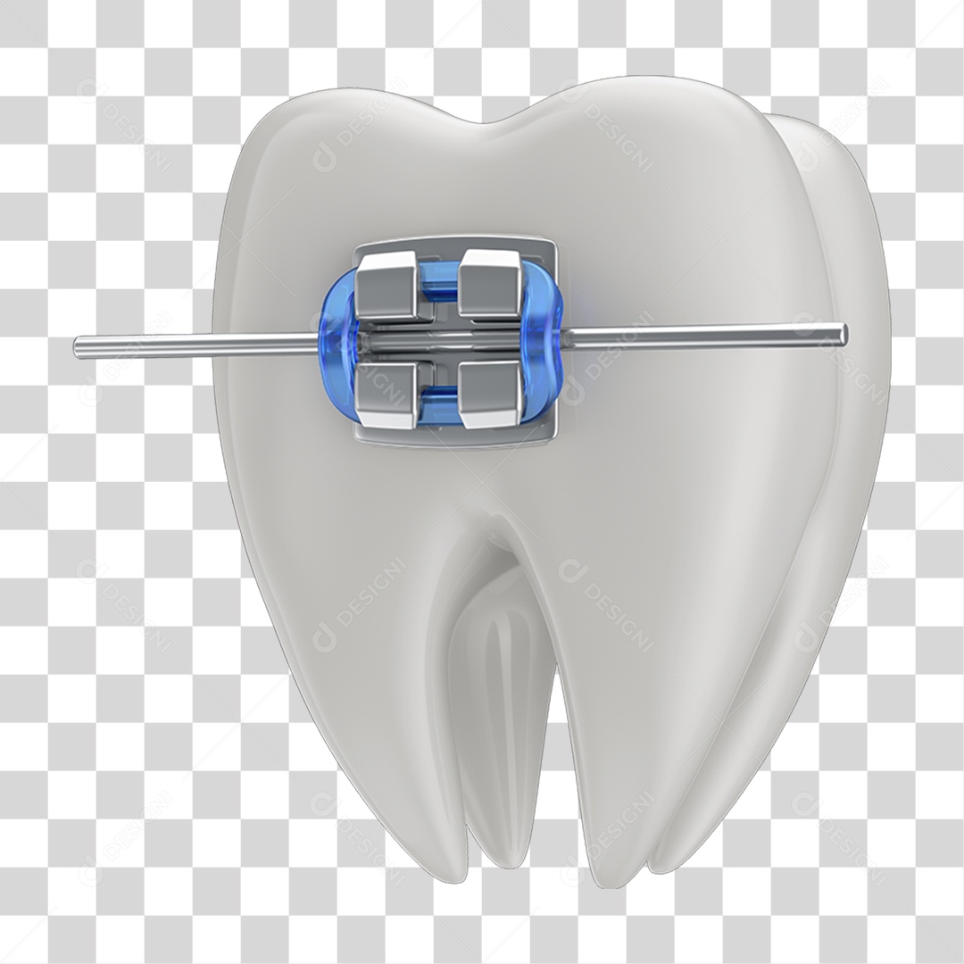 Dente Branco com Aparelho PNG Transparente