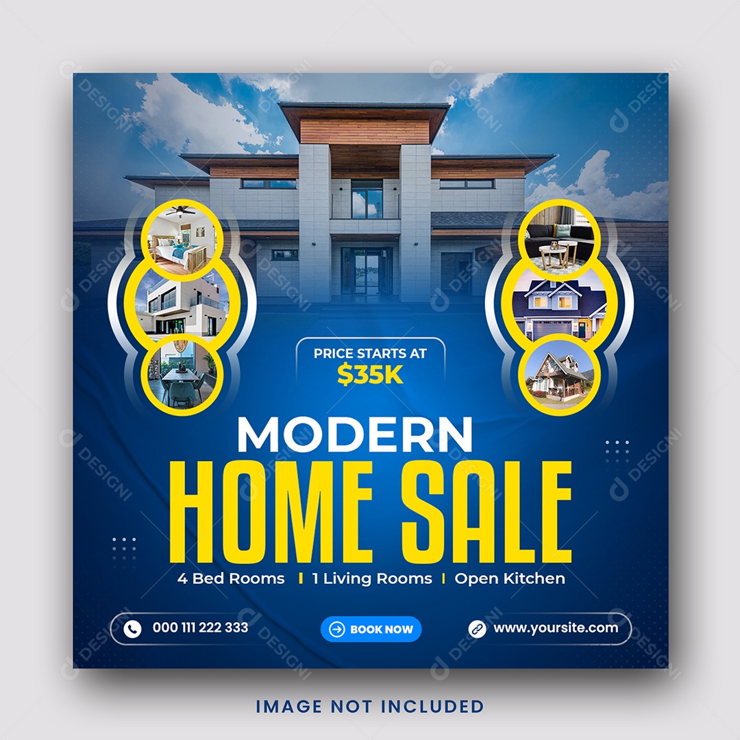 Imobiliária Imóvel Moderno Social Media PSD Editável