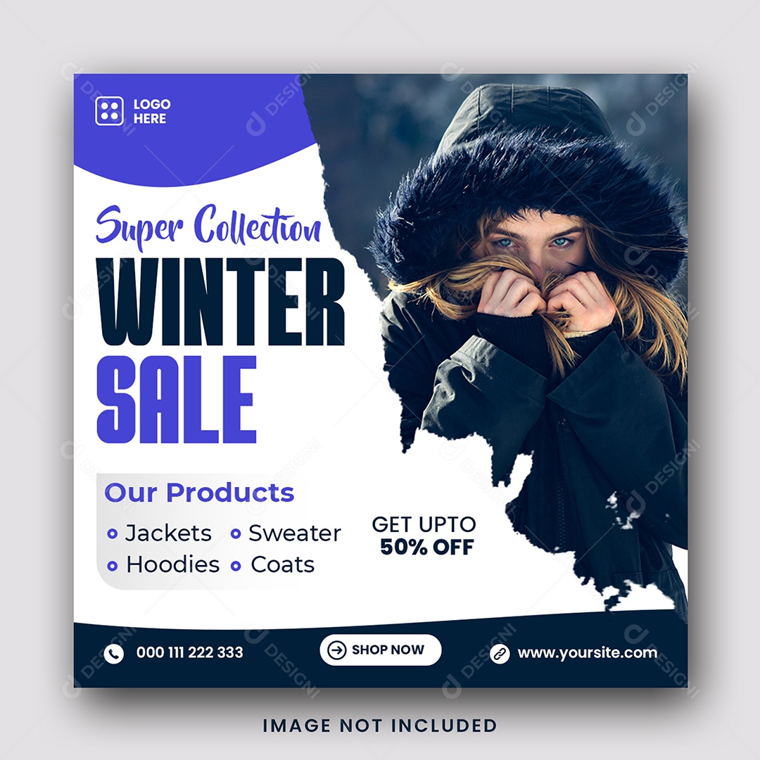 Super Coleção de Inverno Loja de Roupas Social Media PSD Editável